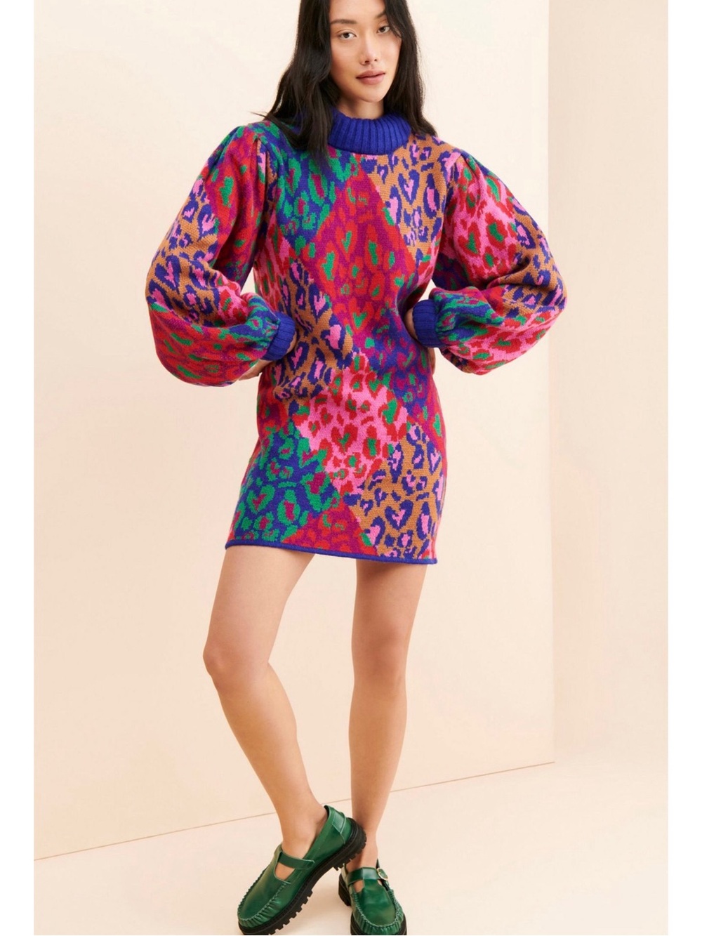 FARM Rio Multicolor Leopard-Print Mini Dress - Picture 1 of 6